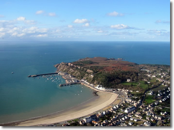 An aerial photo of the beautiful Erquy peninsula